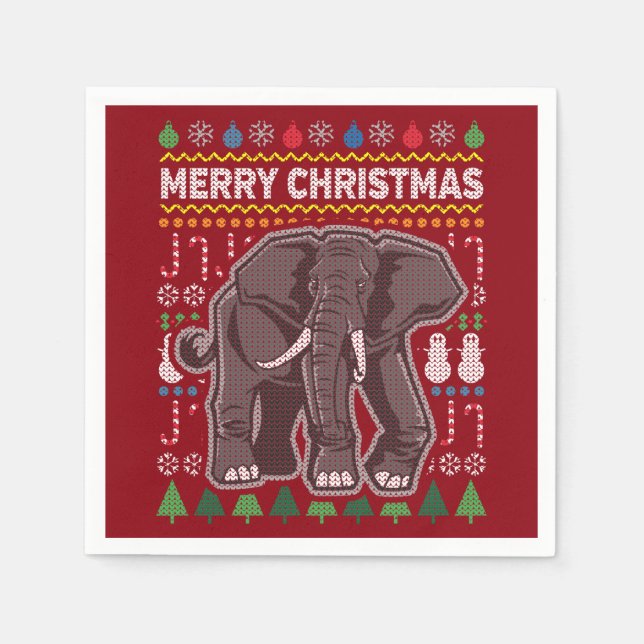 Guardanapo De Papel Série "Edphant Ugly Christmas Sweater" (Frente)