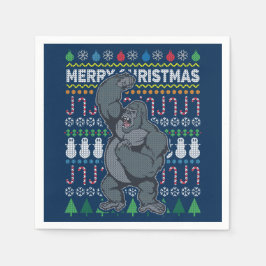 Guardanapo De Papel Série Gorilla Ugly Christmas Sweater