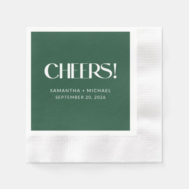 Guardanapo De Papel Serifa Decorativa Deep Pine para Casamento Cheers (Frente)