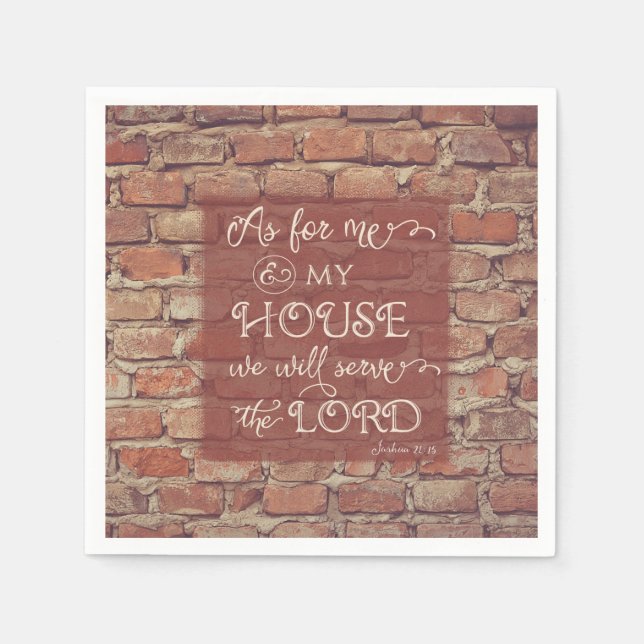 Guardanapo De Papel Serveremos o Senhor - Joshua 24:15 (Frente)