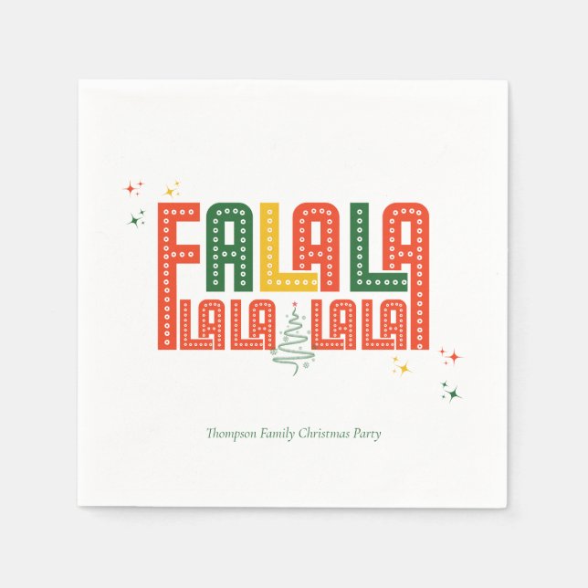 Guardanapo De Papel Serviço de Carols da Igreja Karaoke de Natal Famil (Frente)