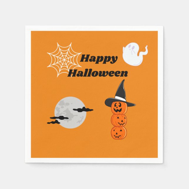Guardanapo De Papel Serviette en papier happy halloween (Frente)