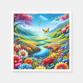 Guardanapo De Papel Serviette en papier jolie fleurs