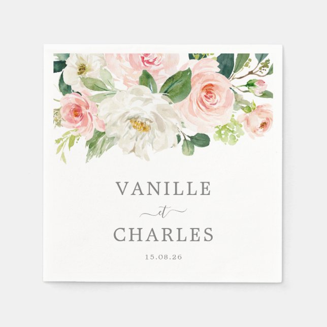 Guardanapo De Papel Serviette En Papier Serviette Mariage Avec Fleurs  (Frente)