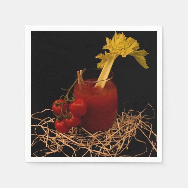 Guardanapo De Papel Serviette - Motiv Cocktail Wodka Tomate (Frente)