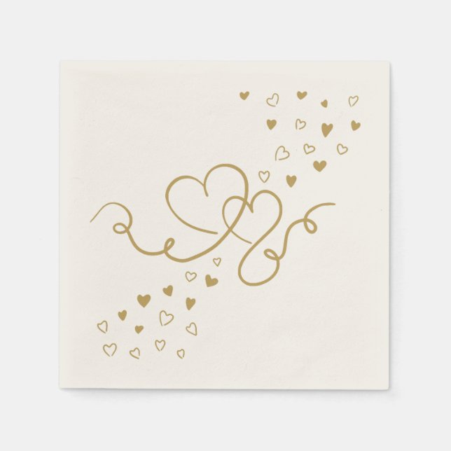 Guardanapo De Papel Serviette zwei Herzen Hochzeit (Frente)