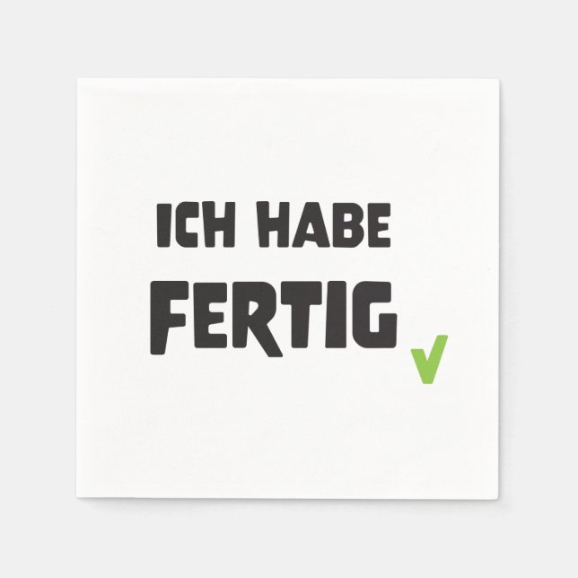 Guardanapo De Papel Servietten "Ich habe fertig" (Frente)