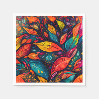 Guardanapo De Papel Servietten mit  farbenfrohem Blättermotiv