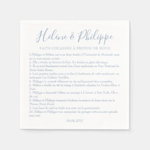 Guardanapo De Papel Serviettes De Cocktail De Mariage Bleu Poussiéreu