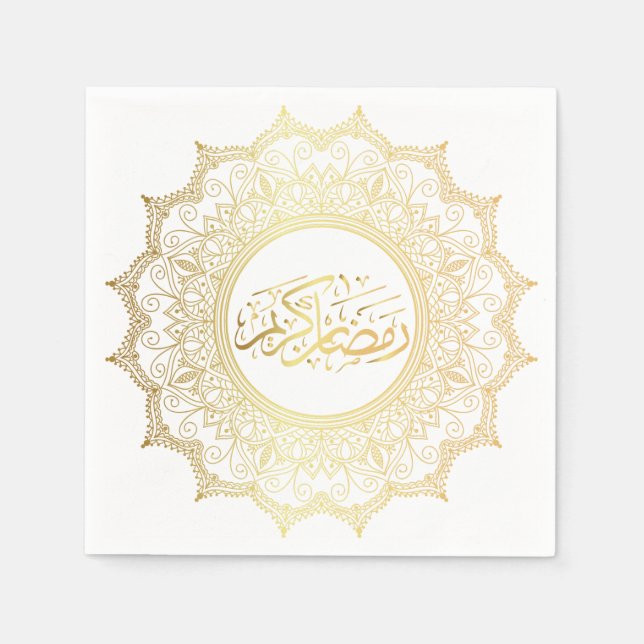 Guardanapo De Papel Serviettes en Papier Ramadan Kareem arabe (Frente)