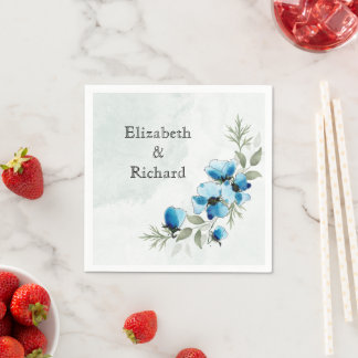 Guardanapo De Papel Serviettes "Fleurs bleues"