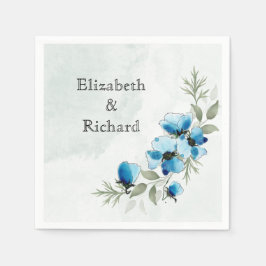 Guardanapo De Papel Serviettes "Fleurs bleues"