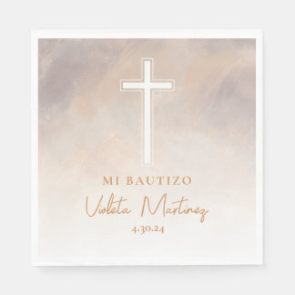 Guardanapo De Papel Servilletas Mi Bautizo Morada Espanhol Napkins