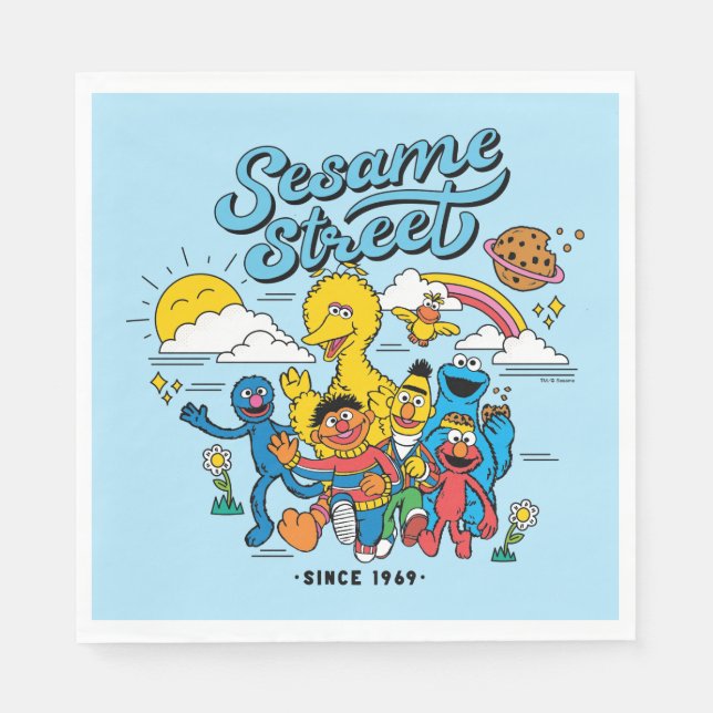 Guardanapo De Papel Sesame Street | Amigos desde 1969 (Frente)