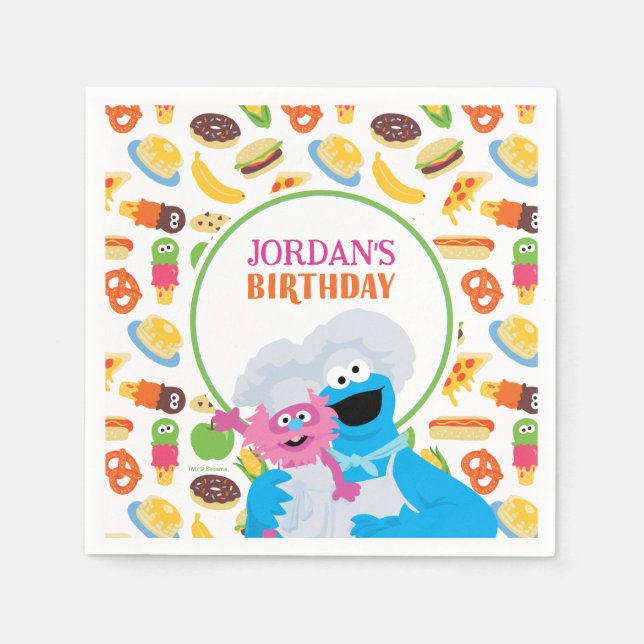 Guardanapo De Papel Sesame Street Cookie Monster Foodie Truck (Frente)
