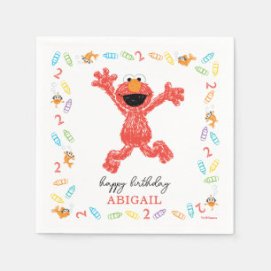 Guardanapo De Papel Sésame Street Elmo Birthday Crayon