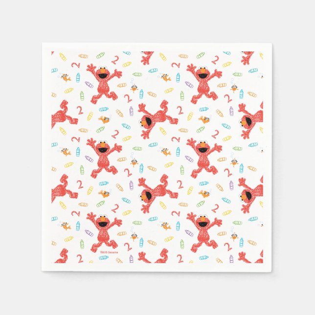 Guardanapo De Papel Sésame Street Elmo | Birthday Crayon (Frente)