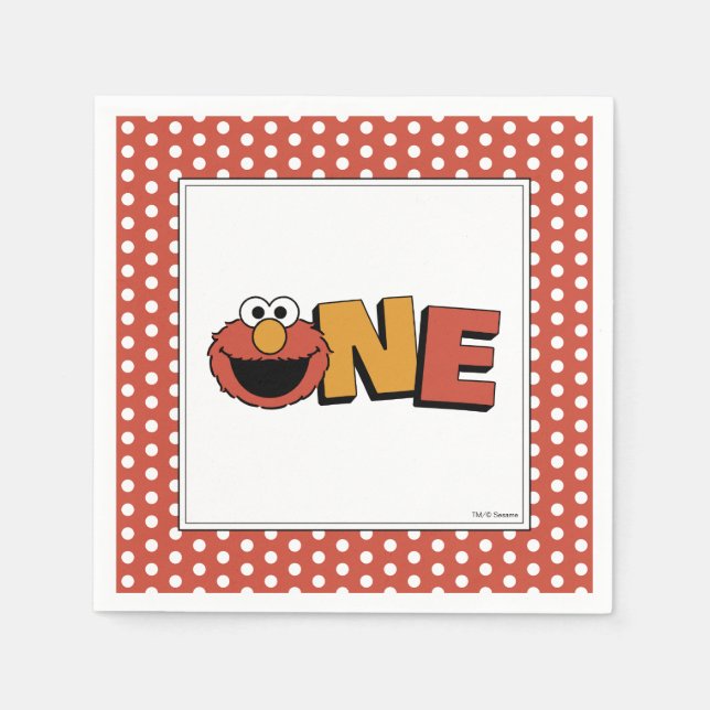 Guardanapo De Papel Sesame Street | Elmo - First Birthday Napkins (Frente)