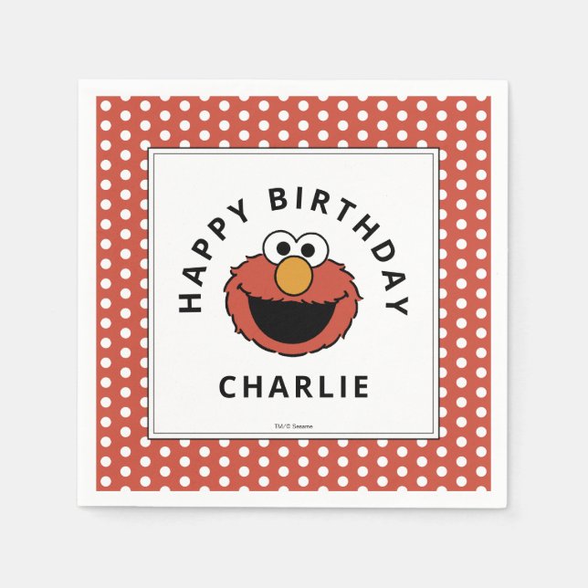 Guardanapo De Papel Sesame Street | Elmo - First Birthday Napkins (Frente)