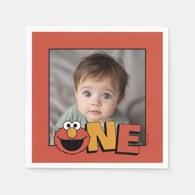 Guardanapo De Papel Sesame Street | Elmo - First Birthday Napkins (Frente)