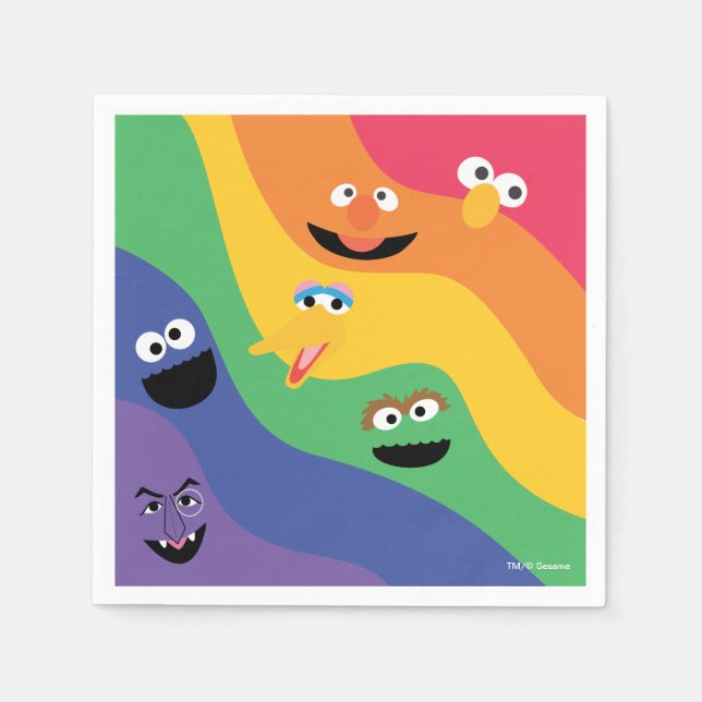 Guardanapo De Papel Sesame Street Pals Rainbow Paper Napkin (Frente)