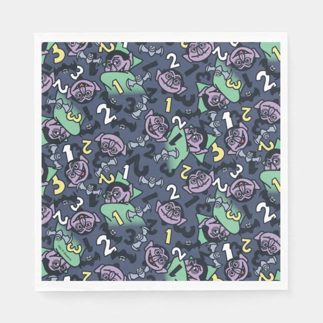 Guardanapo De Papel Sésamo Sésamo | Conde von Count Doodle Pattern (Frente)