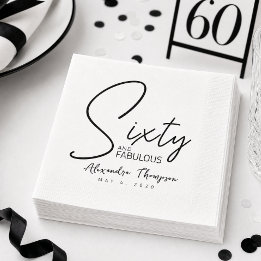Guardanapo De Papel Sessenta e Fabuloso Nome Data Festa de Aniversário