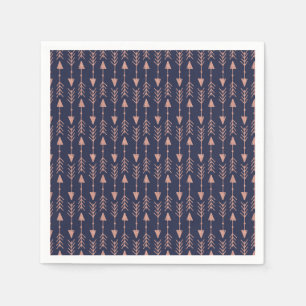 Guardanapo De Papel Setas tribais Marinho Rosa azul Hipster de folha