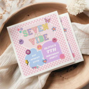 Guardanapo De Papel Sete É Uma Festa de aniversário De 7 De Pré-Disque