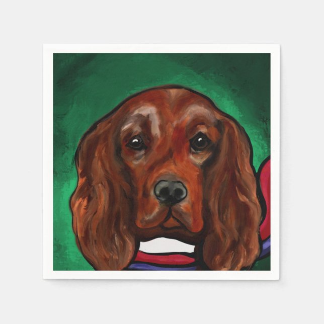 Guardanapo De Papel Setter Irlandês Vermelho (Frente)