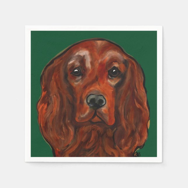 Guardanapo De Papel Setter Irlandês Vermelho (Frente)