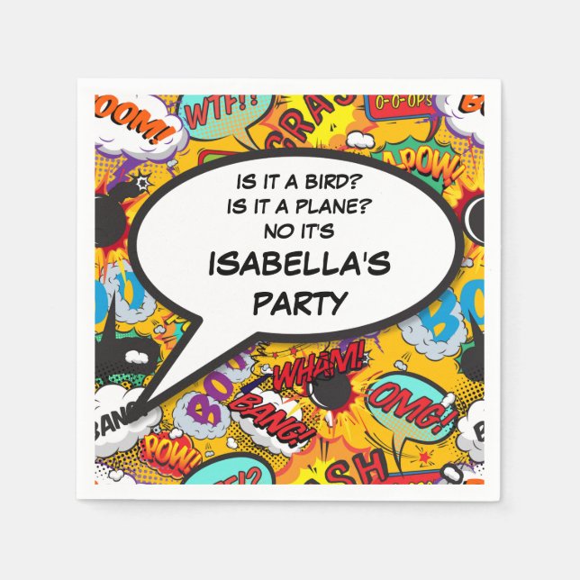 Guardanapo De Papel Seu Balão de Fala Divertido Retrô Quadrinhos (Frente)