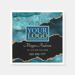 Guardanapo De Papel Seu logotipo, Business DIY, Teerão Black Dourado