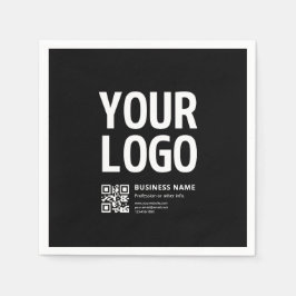 Guardanapo De Papel Seu logotipo c/ código QR e texto editáveis