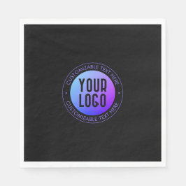 Guardanapo De Papel Seu logotipo e moderna gradação de madeira azul e