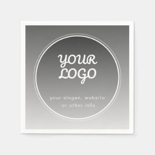 Guardanapo De Papel Seu logotipo e texto editável Gradiente de Cinza