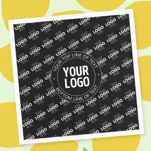 Guardanapo De Papel Seu logotipo e texto personalizável com padrão de