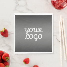 Guardanapo De Papel Seu logotipo & Moderno Ombre Simples | Cinza Escur