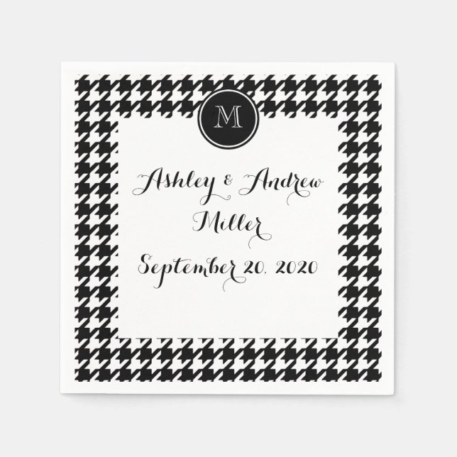 Guardanapo De Papel Seu Monograma é perfeito e preto (Frente)