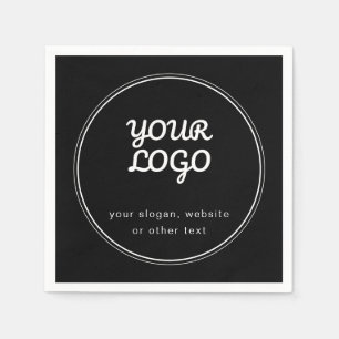 Guardanapo De Papel Seu Na moda de logotipo preto e branco editável