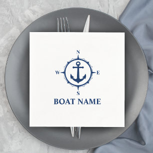 Guardanapo De Papel Seu nome de barco é Blue Compass Anchor