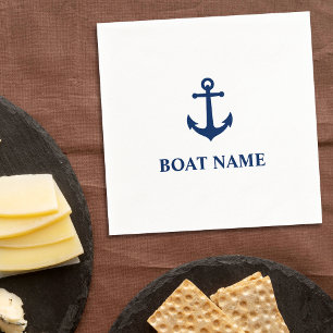 Guardanapo De Papel Seu Nome De Barco Vintage Marinho De Âncora Náut