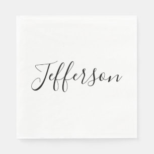 Guardanapo De Papel Seu nome Script Elegante