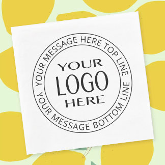 Guardanapo De Papel Seu próprio logotipo e texto circular personalizáv