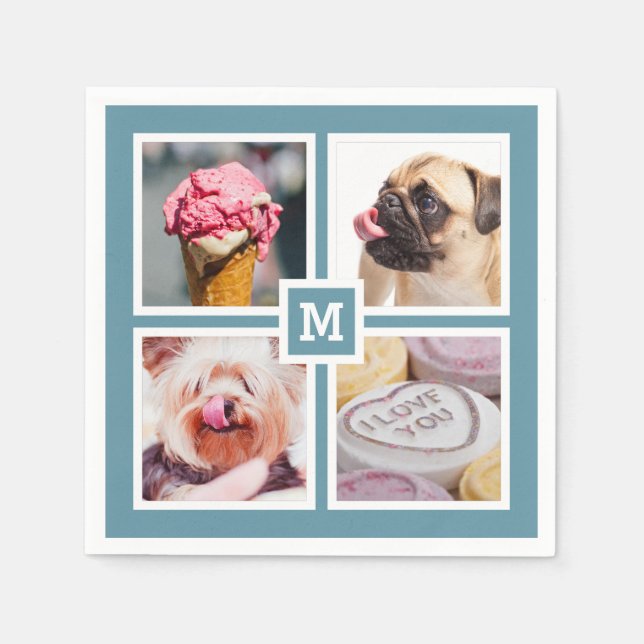 GUARDANAPO DE PAPEL SEUS 4 FOTOS E MONOGRAMAS - NÚCLEOS (Frente)