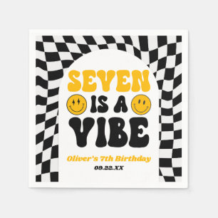 Guardanapo De Papel Seven Is A Vibe Retro Sétimo Aniversário De 7 Anos
