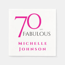 Guardanapo De Papel Seventy and Fabulous Minimal Pink 70th Birthday