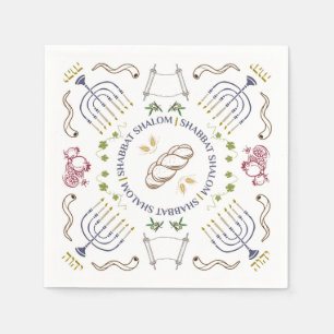 Guardanapo De Papel Shabbat Shalom Cocktail tradicional Napkins