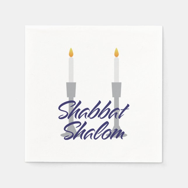 Guardanapo De Papel Shabbat shalom cumprimentos e papel cívico Napkin (Frente)
