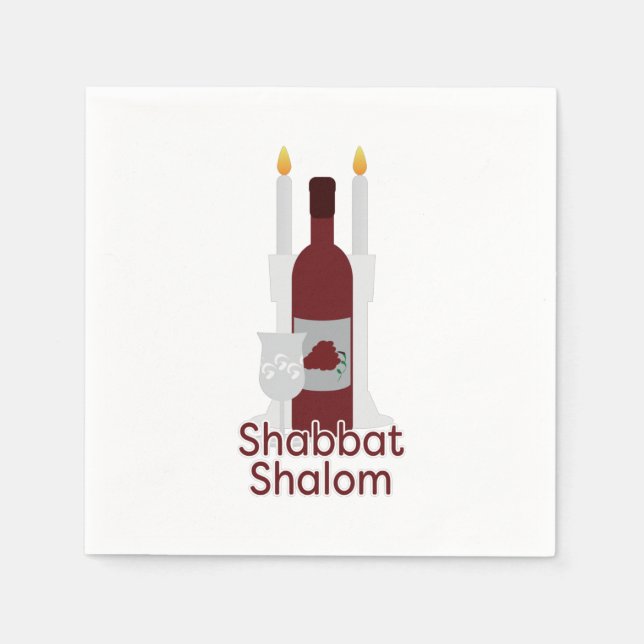 Guardanapo De Papel Shabbat Shalom Paper Napkin (Frente)